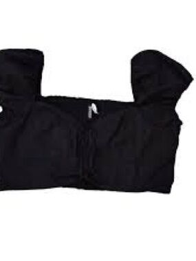 H&M Divided Black Smocked Crop Top